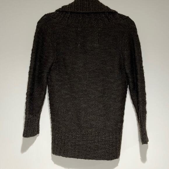 Abercrombie & Fitch Women’s Shawl Collar Sweater Size S Brown Chunky Knit Wool - Picture 2 of 7